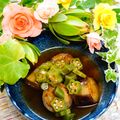 makichihua's cooksnap of when they made 茄子のオクラあん煮浸し.