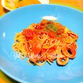 YUH♡ママ's cooksnap of when they made イカとキャベツのトマトソースパスタ.