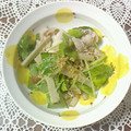 チェックのミニくま's cooksnap of when they made 梅とごぼうと三つ葉の冷しゃぶ風サラダ.