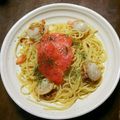 みみりん♪♪'s cooksnap of when they made スモークサーモンとホタテの冷製パスタ.