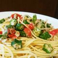 ふくこべ's cooksnap of when they made オクラとトマトのオイルベースパスタ.