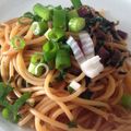 Butterflyd's cooksnap of when they made ビーツの葉としらすのパスタ♪.