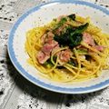 ぼんめぐ's cooksnap of when they made ほうれん草とベーコンの美味ペペロンチーノ.