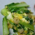 料理★勉強中's cooksnap of when they made 豚肉の卵炒め☆チンゲンサイとニラ入り.