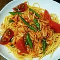 みわころりんP's cooksnap of when they made 桜海老とアスパラのトマトパスタ.