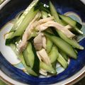 みくBANGOHAN's cooksnap of when they made 茹で鶏とキュウリのごま油和え.