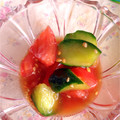 myumyuシンバ's cooksnap of when they made 超簡単　きゅうりとトマトの和え物サラダ.
