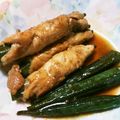 ﾁｮﾎﾞﾋﾟ's cooksnap of when they made 究極の焼肉のたれでオクラ豚巻き.
