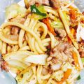 monmikiki's cooksnap of when they made 茅乃舎だしで焼きうどん.