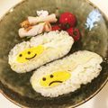 まーちゃ＊'s cooksnap of when they made キャラ弁☆ぐでたま目玉焼きおにぎらず①★.