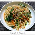 ちょこ☆ちょこ's cooksnap of when they made 時短＆おいしい！ニラ入り焼きうどん.