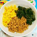 ちゅとママ's cooksnap of when they made スタミナ3色そぼろ丼.