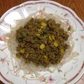 ローマンホリデー's cooksnap of when they made もやしのカレー肉みそのっけ.