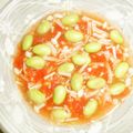 白いぐれーぷ's cooksnap of when they made ✿トマト入り甘酢なめ茸と枝豆のマリネ✿.
