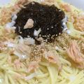 ズボラが腎臓病's cooksnap of when they made ●バターもずくと鮭フレークのパスタ●.