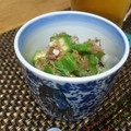 ダイナマイト漆黒's cooksnap of when they made オクラの梅おかかポン酢和え.