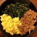 ▽くるた's cooksnap of when they made 簡単絶品野菜たっぷり３色そぼろ丼.