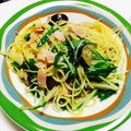 真里衣's cooksnap of when they made 水菜とちりめんじゃこのペペロンチーノ.