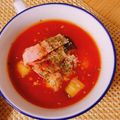 えこ★えこ's cooksnap of when they made 茄子と新玉葱のトマトスープ＊チーズon♬.