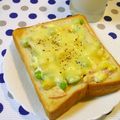 nekoland's cooksnap of when they made コーンマヨ枝豆トースト.