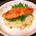 ぴぃー子's cooksnap of when they made 七味サーモンの和風リゾット添え.