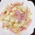 ayaakari's cooksnap of when they made キャベツとハムのゴママヨポン！.