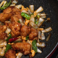 みっきい☆☆'s cooksnap of when they made ゴーヤと鶏竜田揚げ風炒め.