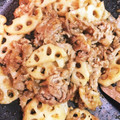 えみらくる's cooksnap of when they made *常備菜*豚肉と蓮根の黒酢生姜炒め♡.