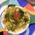ちﾋﾟ's cooksnap of when they made 夏バテ防止に！チキンと梅と大葉のパスタ♪.