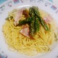 さち。ﾂｰﾂｰ's cooksnap of when they made 簡単アスパラ&ほうれん草でクリームパスタ.