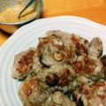 kimie's cooksnap of when they made 特製怪味ソース♡豚コマ牛蒡の丸め焼き.