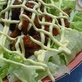 ハニーらいあ's cooksnap of when they made 鶏から揚げサラダ丼ｂｙスイートチリソース.