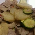 hamanny's cooksnap of when they made 豚肉とズッキーニのペペロンチーノ風炒め♡.