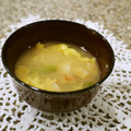 るるおか's cooksnap of when they made 絹さやと竹輪の卵とじ味噌汁.