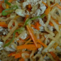 クック64OY6U☆'s cooksnap of when they made 千切り大根(切干大根)と豚こまのニラ炒め.
