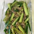 あちかひりろ's cooksnap of when they made きゅうりと挽き肉のチンジャオロース風炒め.