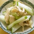 由芽15's cooksnap of when they made 簡単副菜✿胡瓜と鶏胸肉の塩レモン和え✿.