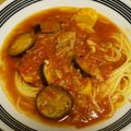 yako777's cooksnap of when they made なすとズッキーニのトマトソースパスタ.