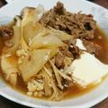 marumaru32's cooksnap of when they made ◎菜の花入り♪牛肉と焼豆腐のすき煮.
