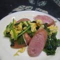 ジョングレ's cooksnap of when they made ウインナーとほうれん草の卵炒め.