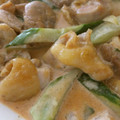 ♡ちょっぱる♡'s cooksnap of when they made 鶏ももときゅうりのオーロラソース炒め✩.