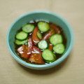 *ひろみ*'s cooksnap of when they made もずく酢とトマトきゅうりの簡単酢のもの.