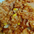 ネコのリンちゃん's cooksnap of when they made 炊飯器で簡単★ウィンナートマトピラフ.