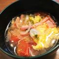 cocoaaan's cooksnap of when they made 色とりどりふわふわ卵のスープ♫.