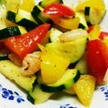 ちょこにん's cooksnap of when they made ズッキーニとパプリカとエビの塩炒め.