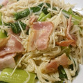 大森ヨーグルト's cooksnap of when they made 青梗菜とベーコンとエノキのごま油炒め☆.