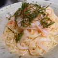 インディゴ・ブルー's cooksnap of when they made たらこといかそうめんの冷製パスタ.