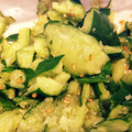 catbear's cooksnap of when they made ごま油とショウガでウマきゅうり.