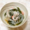 urararara's cooksnap of when they made ワカメ&マロニーの酢の物.