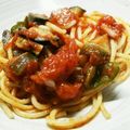 朋ひめ's cooksnap of when they made なすとピーマンのトマトソーススパゲッティ.
